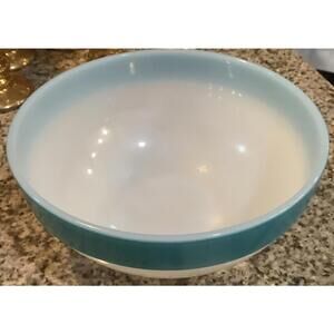 Ceramic Serving Bowl with Blue Exterior